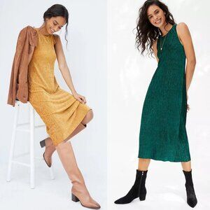Anthropologie Maeve Twist Back Velvet Midi Dress Christmas Holiday Wedding Guest